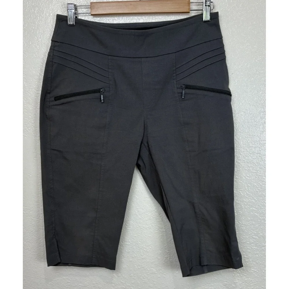 GG Blue Women Golf Pull-On Short Capri Gray Stretch Casual‎ Walking Athletic 10